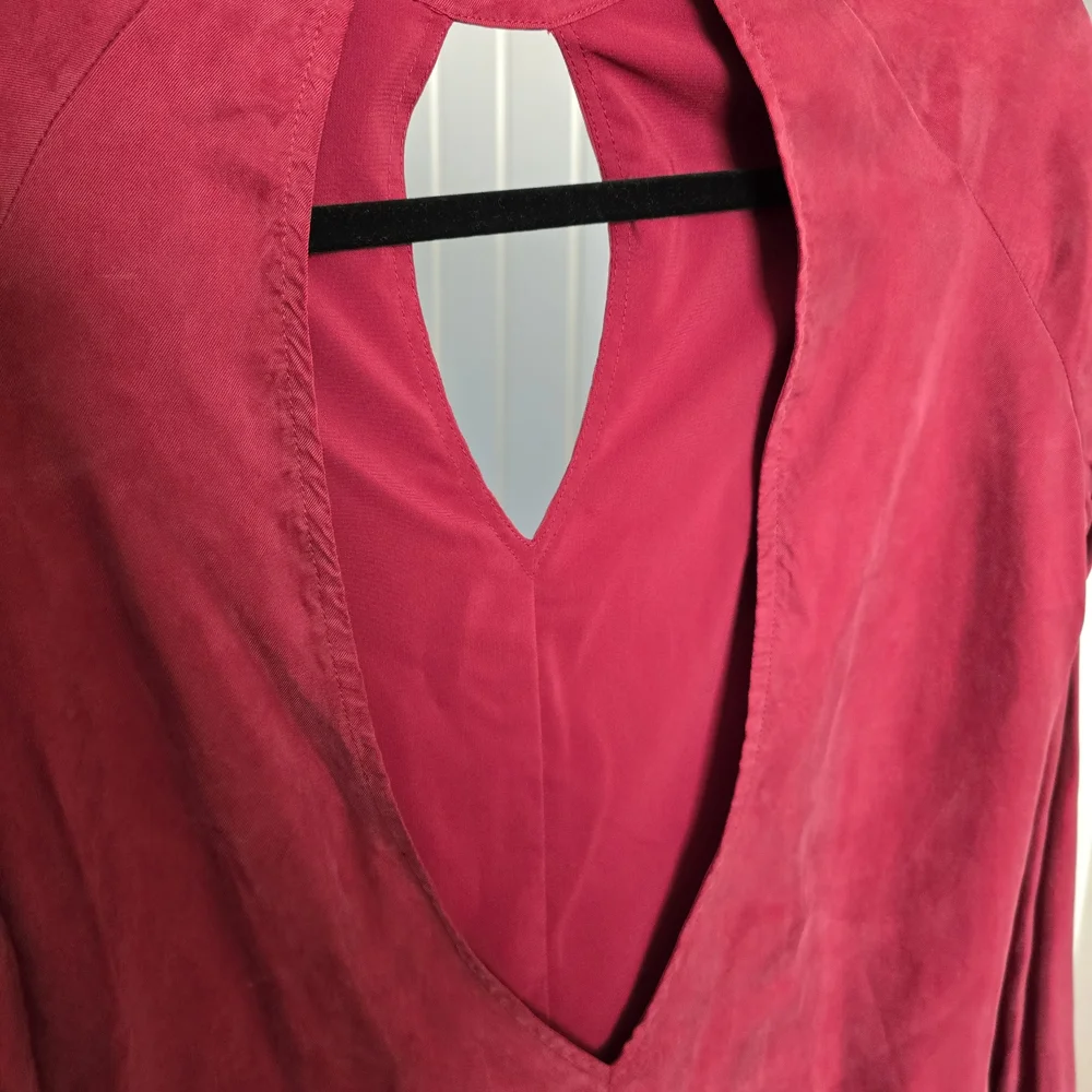 NWT Revolve Blaque Label Maroon Keyhole Mini Dress Small Mock Neck Long Sleeve - Picture 10 of 13